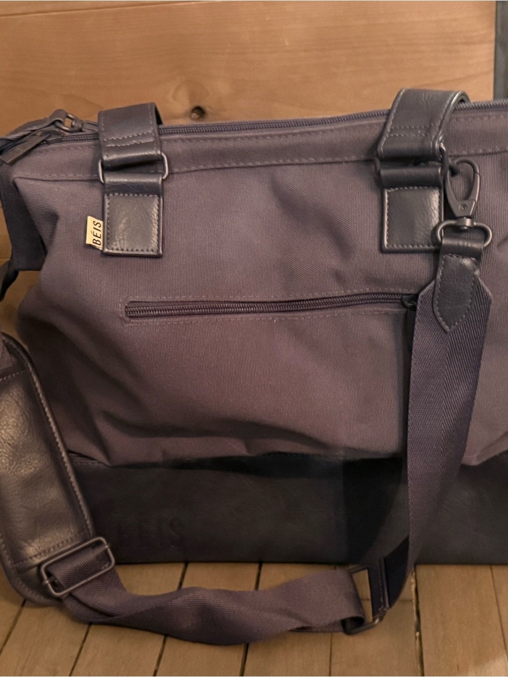 BEIS Navy Mini Weekender Shoulder Bag